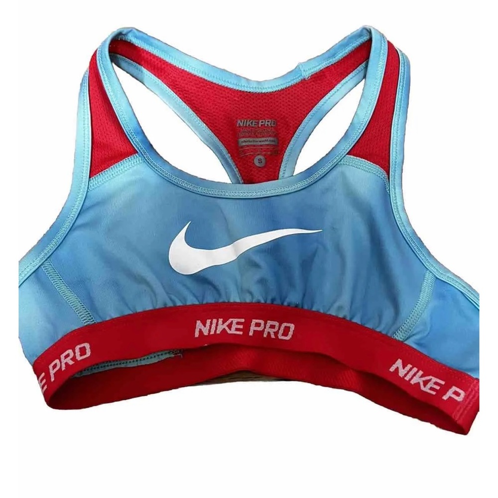 Girls Nike sports bra for gymnastics or dance or running blue/red size S EUC